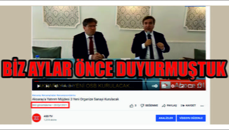 Okuyucularımıza aylar önceden duyurmuştuk