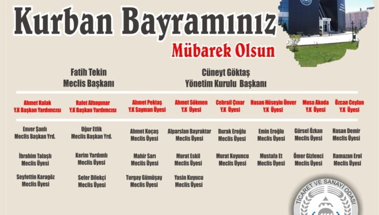 Aksaray Ticaret Odasından Kurban Bayramı Mesajı