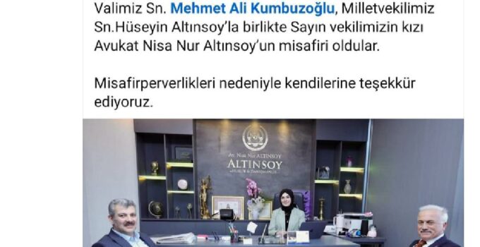 Aksaray Valiliğinden İlginç Paylaşım