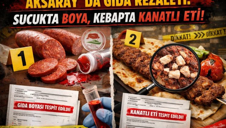 Aksaray’da Gıda Rezaleti Sucukta Boya, Kebapta Kanatlı Eti